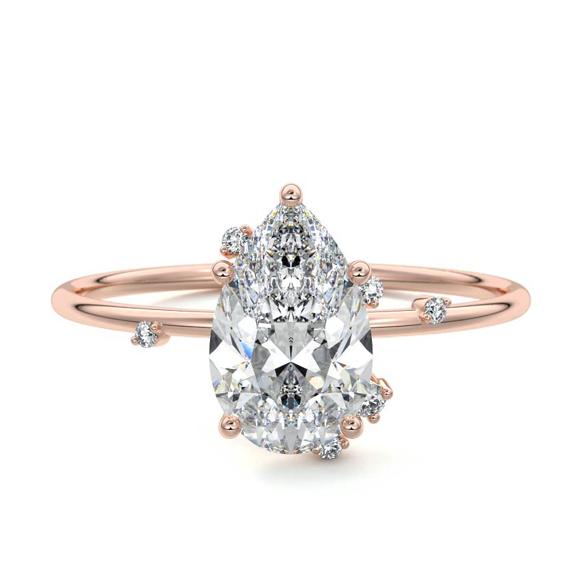 Cyra - Pear Rose Gold Lab Grown Diamond Engagement Ring | Nura Lab