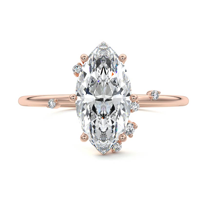 Cyra - Marquise Rose Gold Lab Grown Diamond Engagement Ring | Nura Lab