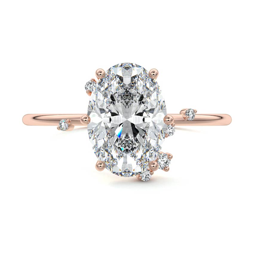 Cyra - Oval Rose Gold Lab Grown Diamond Engagement Ring | Nura Lab