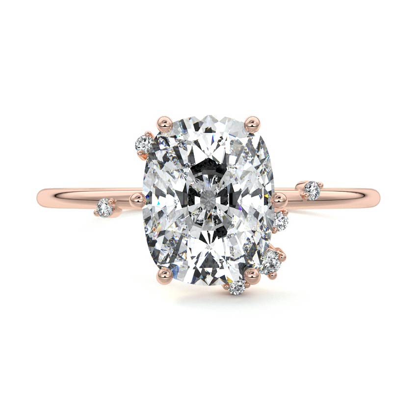 Cyra - Cushion Rose Gold Lab Grown Diamond Engagement Ring | Nura Lab