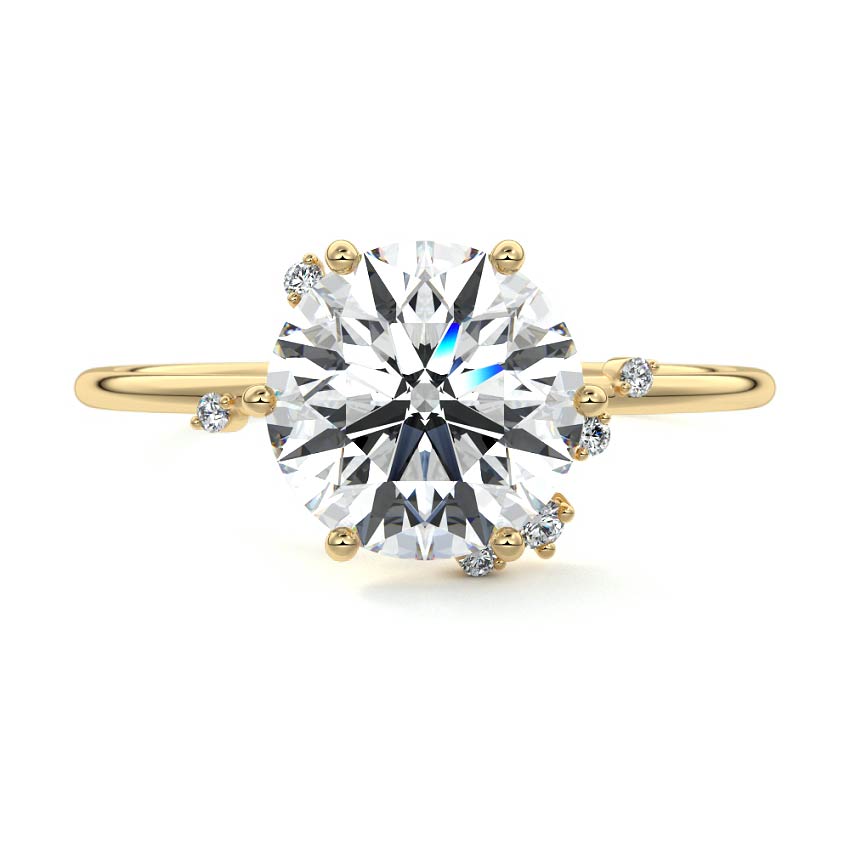Cyra - Round Yellow Gold Lab Grown Diamond Engagement Ring | Nura Lab