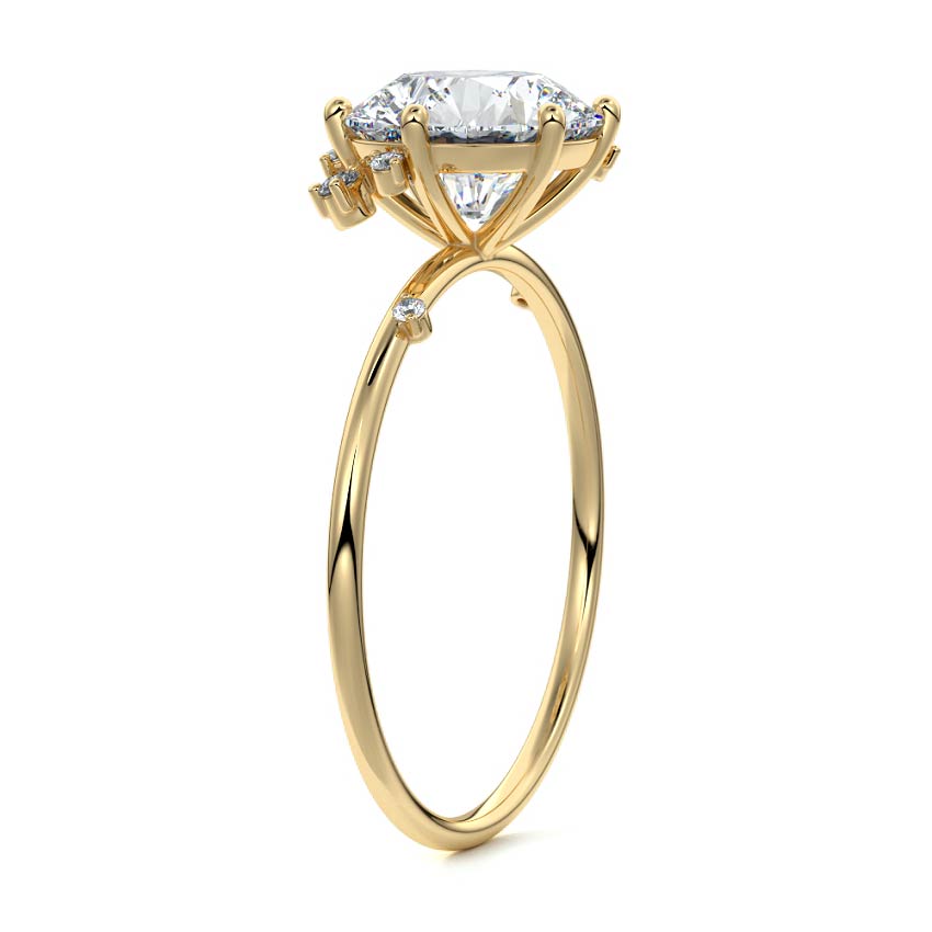 Cyra - Round Yellow Gold Lab Grown Diamond Engagement Ring | Nura Lab