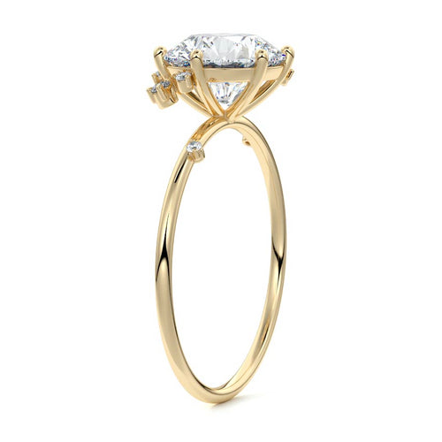 Cyra - Round Yellow Gold Lab Grown Diamond Engagement Ring | Nura Lab