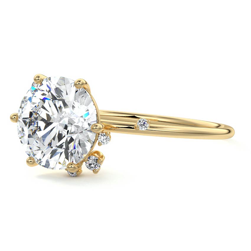 Cyra - Round Yellow Gold Lab Grown Diamond Engagement Ring | Nura Lab