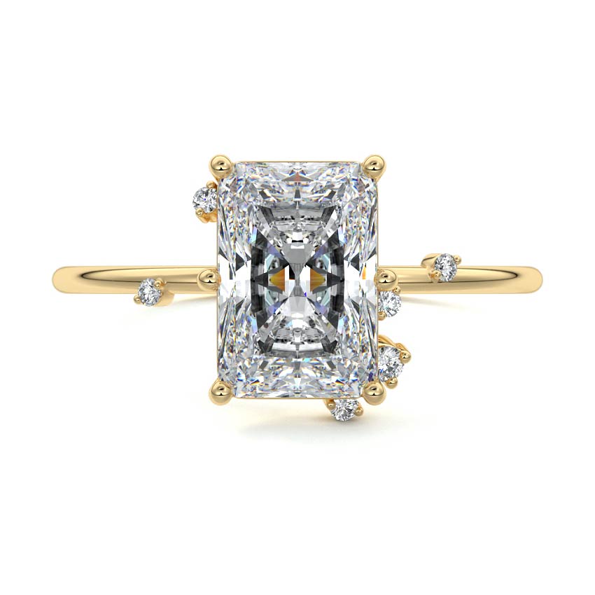 Cyra - Radiant Yellow Gold Lab Grown Diamond Engagement Ring | Nura Lab