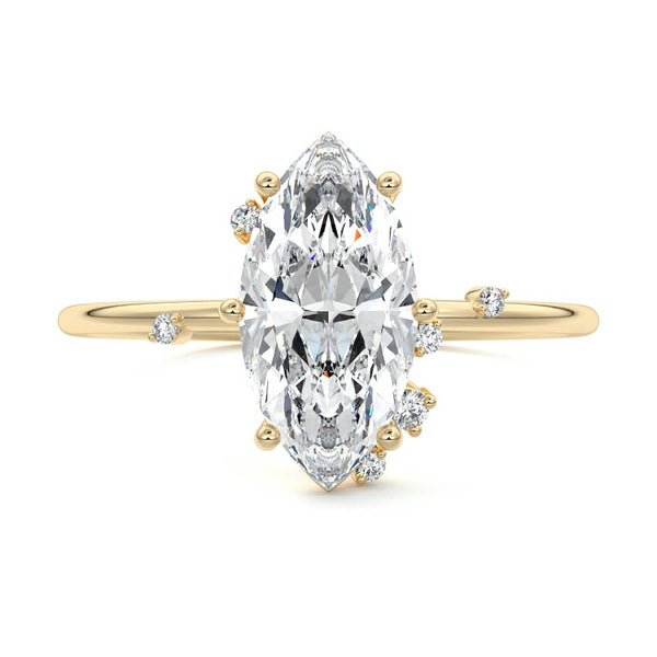 Cyra - Marquise Side Stone Lab Grown Diamond Engagement Ring