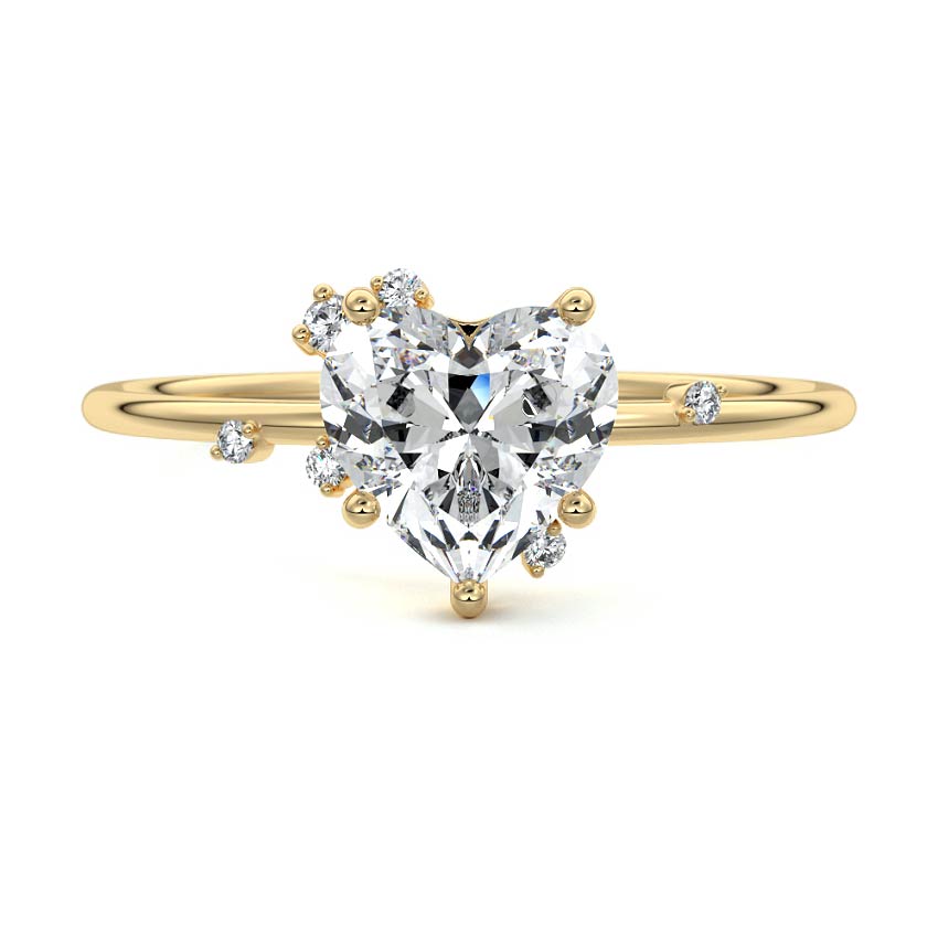 Cyra - Heart Yellow Gold Lab Grown Diamond Engagement Ring | Nura Lab
