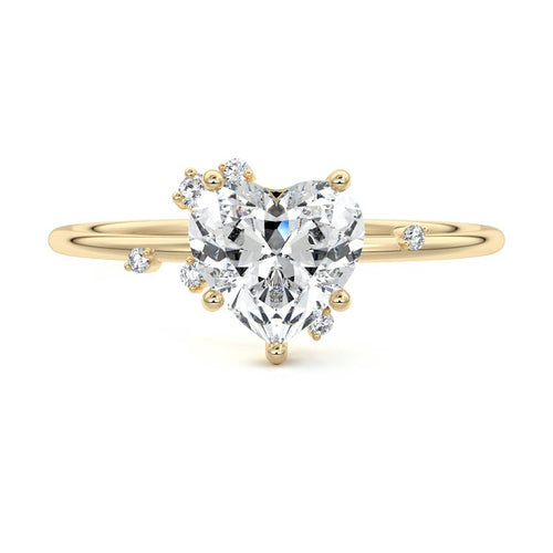 Cyra - Heart Yellow Gold Lab Grown Diamond Engagement Ring | Nura Lab