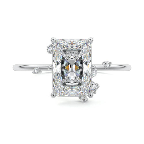 Cyra - Radiant White Gold Lab Grown Diamond Engagement Ring | Nura Lab