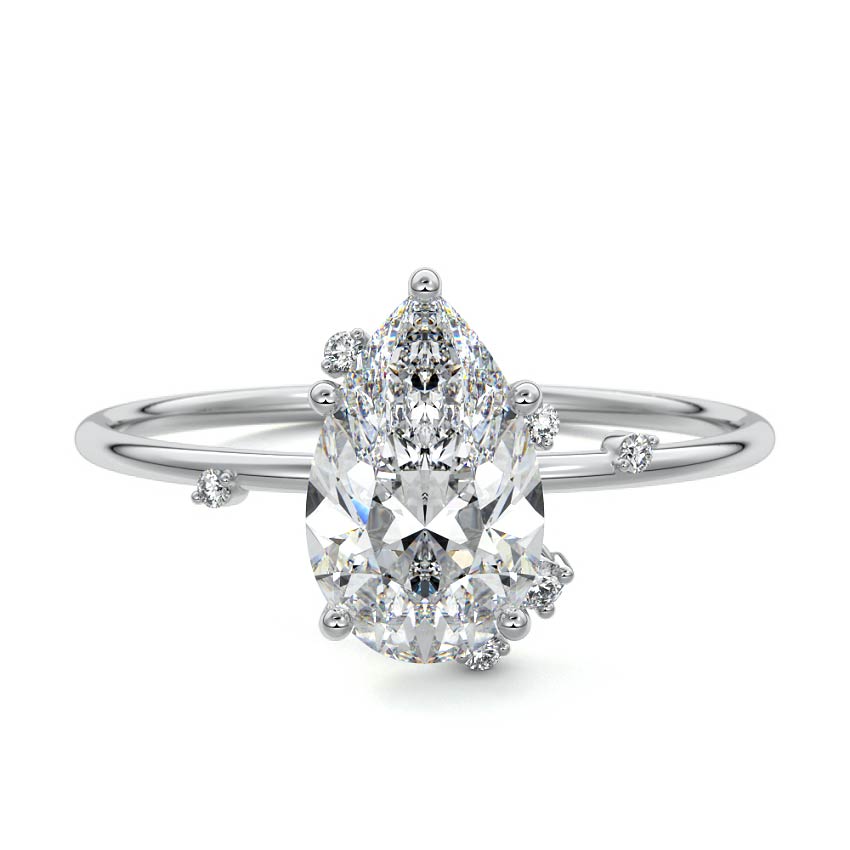 Cyra - Pear White Gold Lab Grown Diamond Engagement Ring | Nura Lab