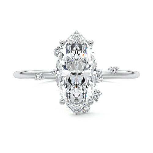 Cyra - Marquise White Gold Lab Grown Diamond Engagement Ring | Nura Lab