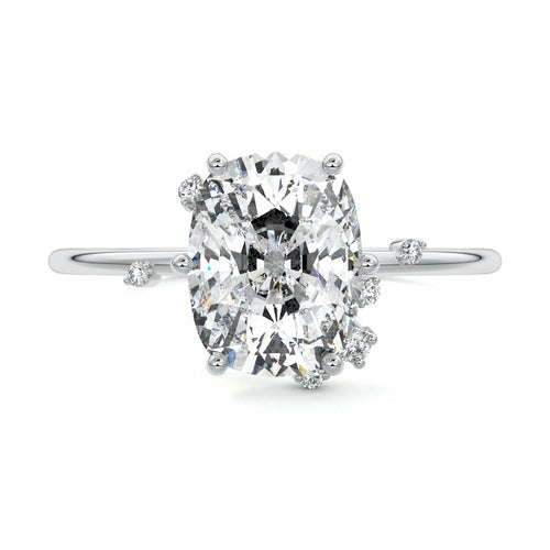 Cyra - Cushion White Gold Lab Grown Diamond Engagement Ring | Nura Lab