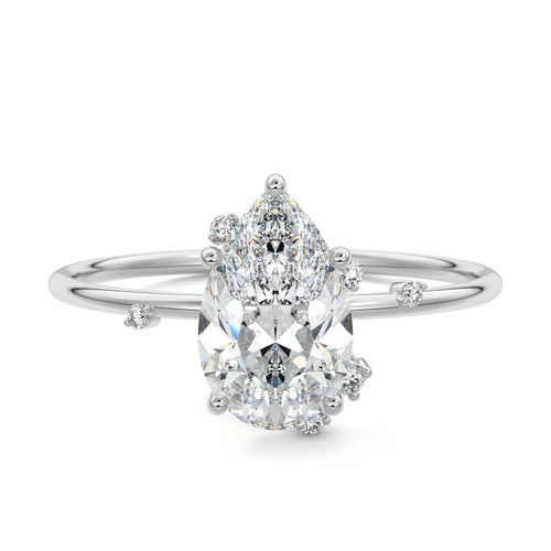 Cyra - Pear Platinum Lab Grown Diamond Engagement Ring | Nura Lab