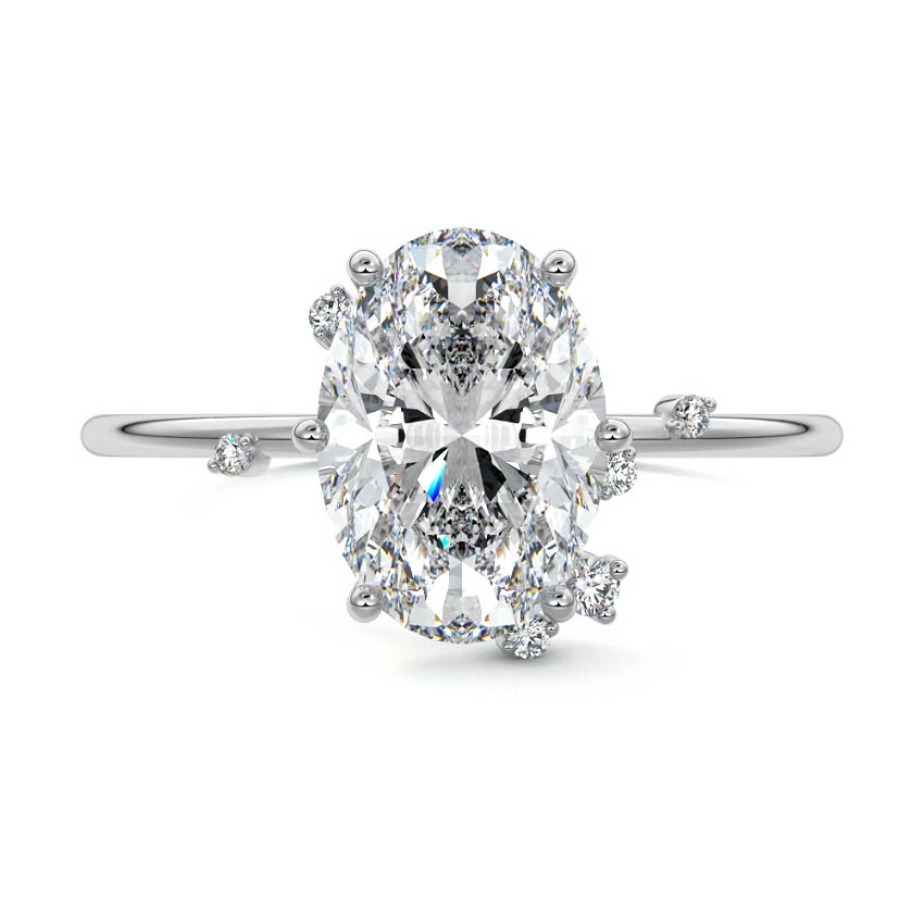Cyra - Oval Platinum Lab Grown Diamond Engagement Ring | Nura Lab