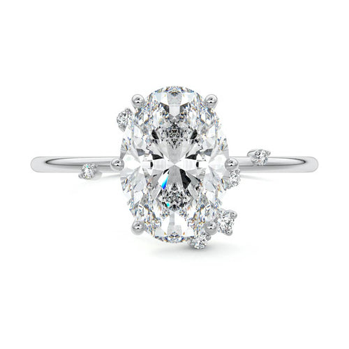 Cyra - Oval Platinum Lab Grown Diamond Engagement Ring | Nura Lab