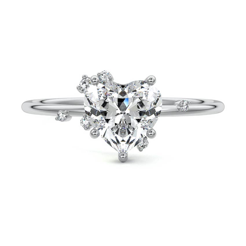 Cyra - Heart Platinum Lab Grown Diamond Engagement Ring | Nura Lab
