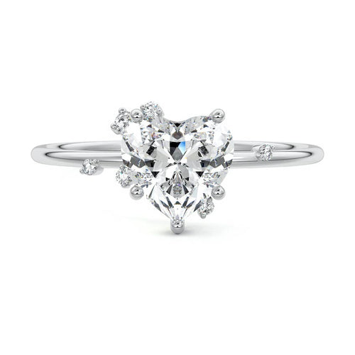 Cyra - Heart Platinum Lab Grown Diamond Engagement Ring | Nura Lab