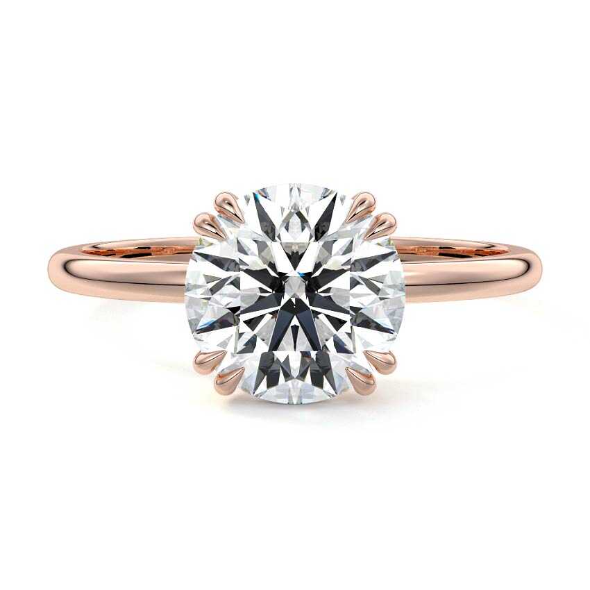 Davina - Round Rose Gold Lab Grown Diamond Engagement Ring | Nura Lab
