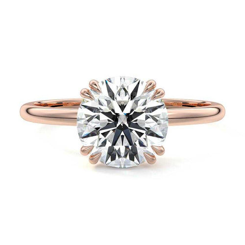 Davina - Round Rose Gold Lab Grown Diamond Engagement Ring | Nura Lab