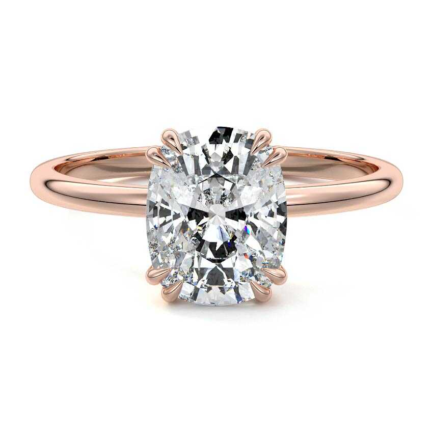 Davina - Cushion Rose Gold Lab Grown Diamond Engagement Ring | Nura Lab