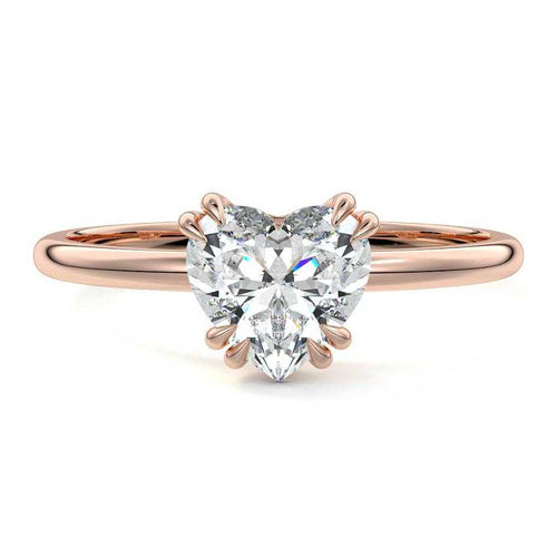 Davina - Heart Rose Gold Lab Grown Diamond Engagement Ring | Nura Lab