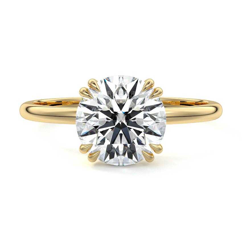 Davina - Round Yellow Gold Lab Grown Diamond Engagement Ring | Nura Lab