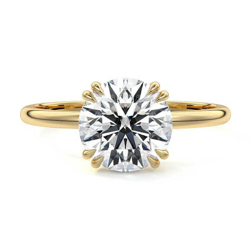 Davina - Round Yellow Gold Lab Grown Diamond Engagement Ring | Nura Lab