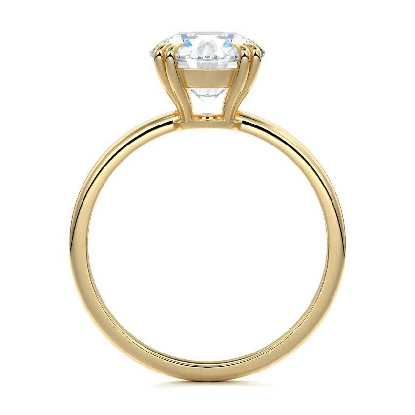 Davina - Round Yellow Gold Engagement Ring Side View | Nura Lab