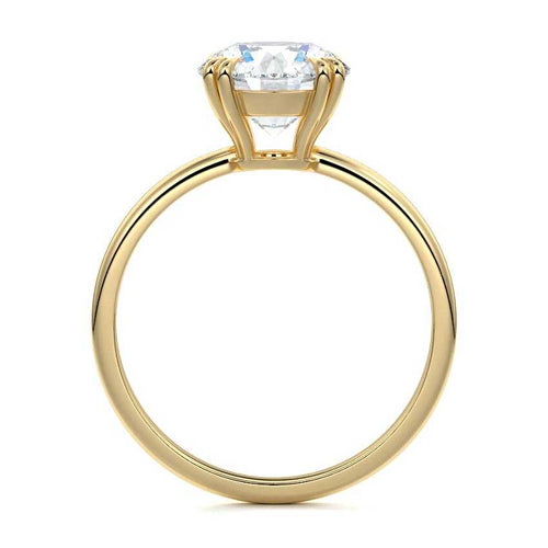 Davina - Round Yellow Gold Engagement Ring Side View | Nura Lab