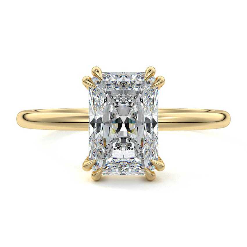 Davina - Radiant Yellow Gold Lab Grown Diamond Engagement Ring | Nura Lab