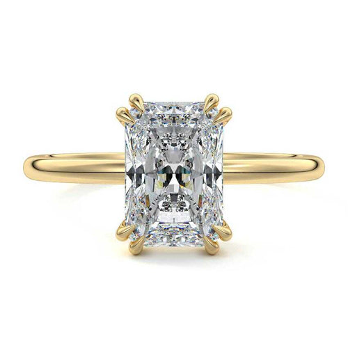 Davina - Radiant Yellow Gold Lab Grown Diamond Engagement Ring | Nura Lab
