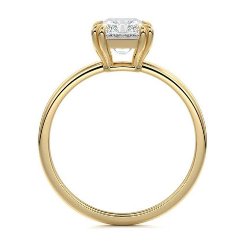 Davina radiant basket solitaire lab grown diamond engagement ring in yellow gold