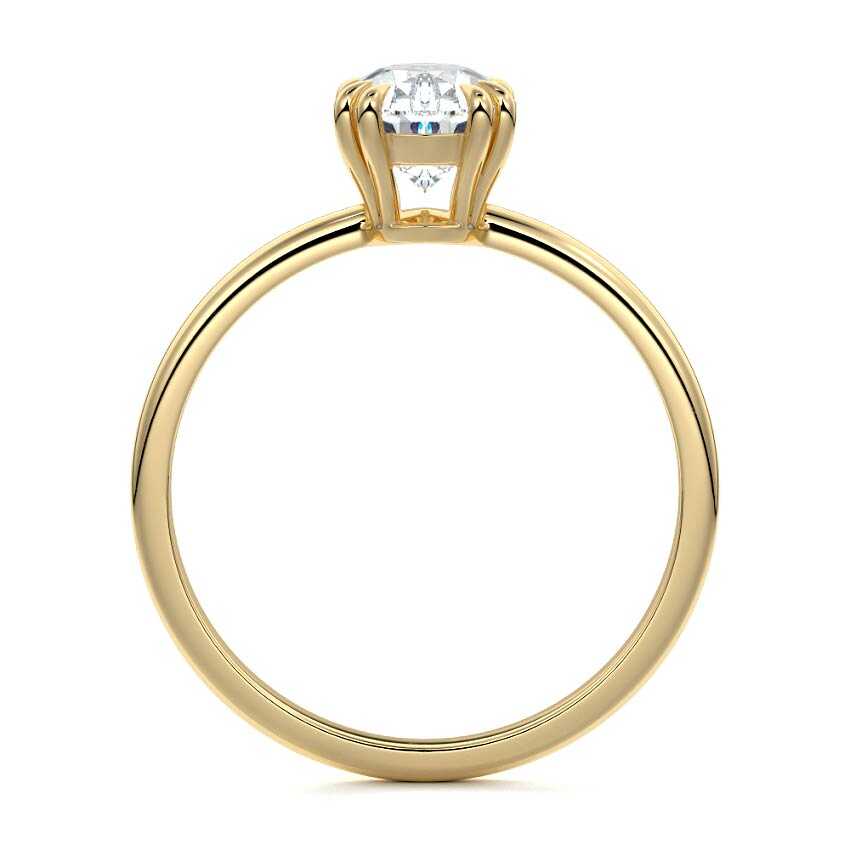 Davina - Pear Yellow Gold Engagement Ring Side View | Nura Lab