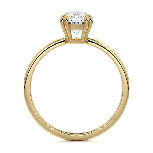 Davina - Pear Yellow Gold Engagement Ring Side View | Nura Lab
