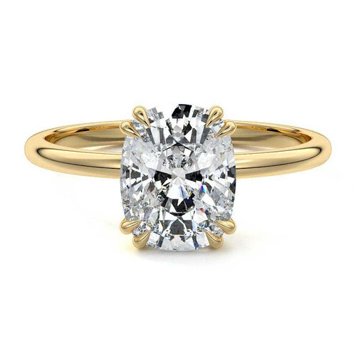 Davina - Cushion Yellow Gold Lab Grown Diamond Engagement Ring | Nura Lab