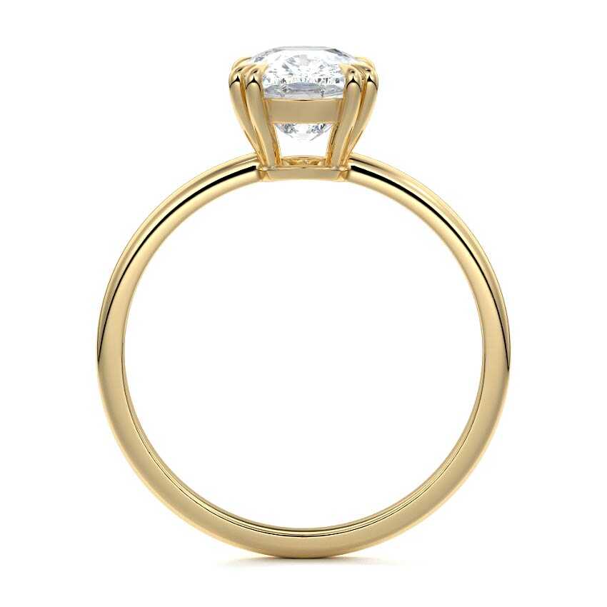 Davina - Cushion Yellow Gold Engagement Ring Side View | Nura Lab