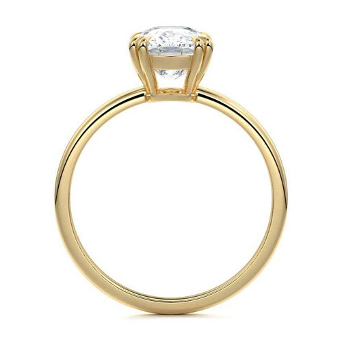 Davina - Cushion Yellow Gold Engagement Ring Side View | Nura Lab