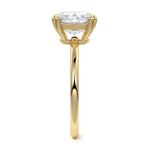 Davina - Cushion Yellow Gold Engagement Ring Detail View | Nura Lab