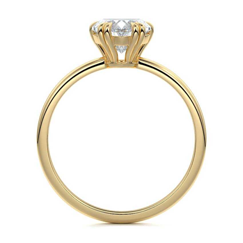 Davina - Heart Yellow Gold Engagement Ring Side View | Nura Lab