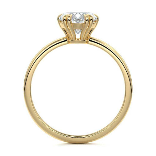 Davina - Heart Yellow Gold Engagement Ring Side View | Nura Lab