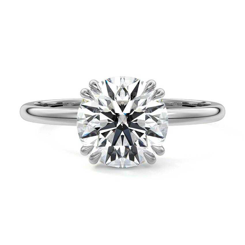 Davina - Round White Gold Lab Grown Diamond Engagement Ring | Nura Lab