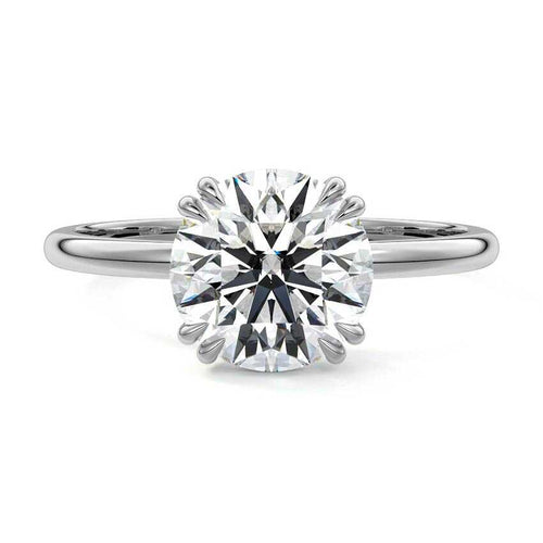 Davina - Round White Gold Lab Grown Diamond Engagement Ring | Nura Lab