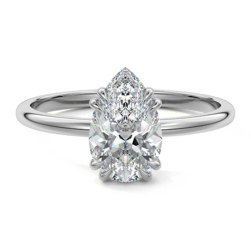 Davina - Pear White Gold Lab Grown Diamond Engagement Ring | Nura Lab