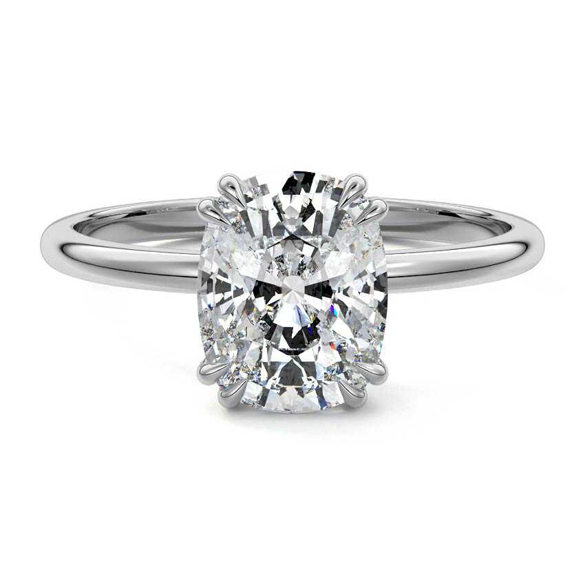 Davina - Cushion White Gold Lab Grown Diamond Engagement Ring | Nura Lab
