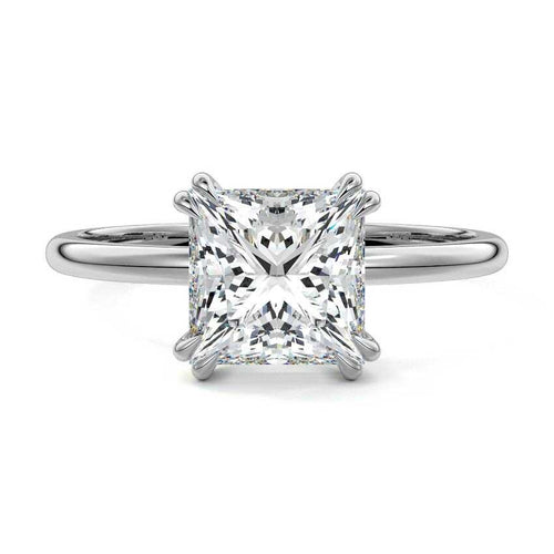 Davina - Princess White Gold Lab Grown Diamond Engagement Ring | Nura Lab