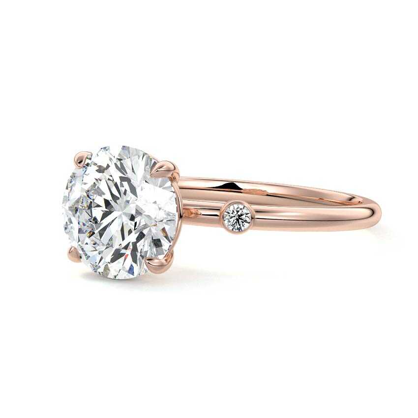 Eira - Round Rose Gold Lab Grown Diamond Engagement Ring | Nura Lab