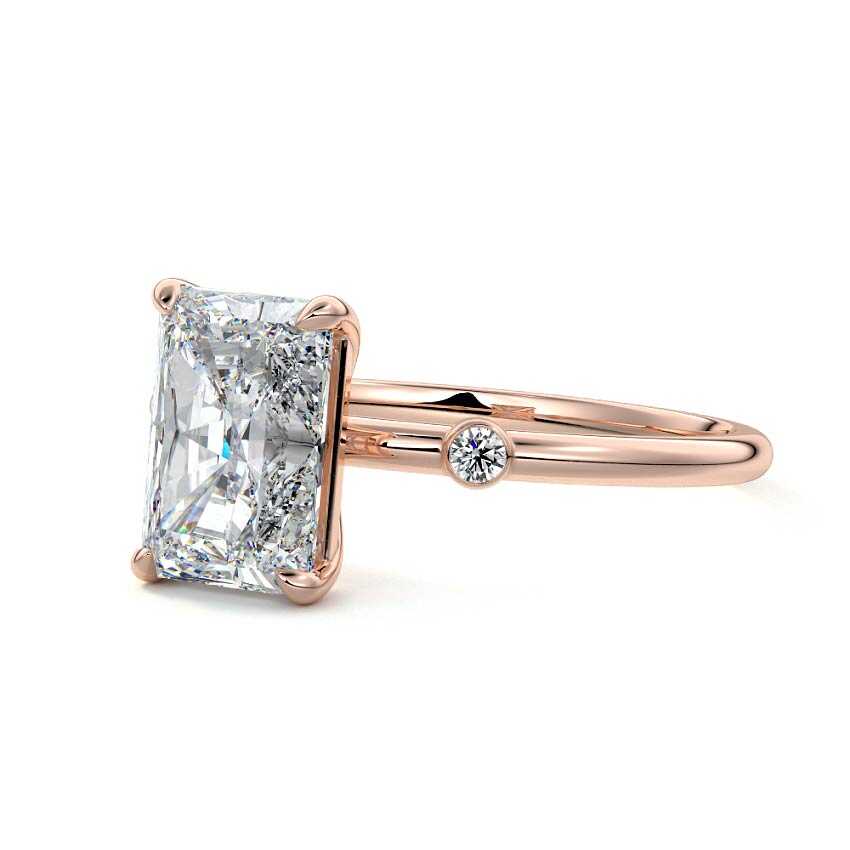 Eira - Radiant Rose Gold Lab Grown Diamond Engagement Ring | Nura Lab