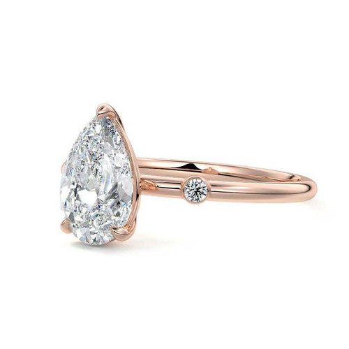Eira - Pear Rose Gold Lab Grown Diamond Engagement Ring | Nura Lab