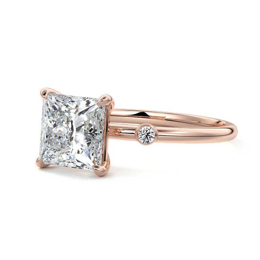 Eira - Princess Rose Gold Lab Grown Diamond Engagement Ring | Nura Lab