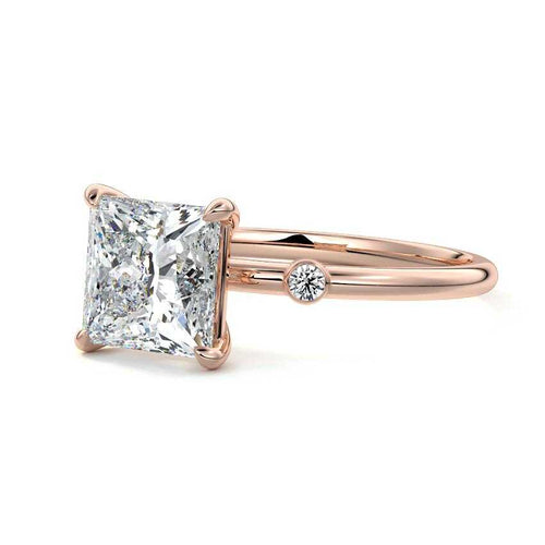 Eira - Princess Rose Gold Lab Grown Diamond Engagement Ring | Nura Lab